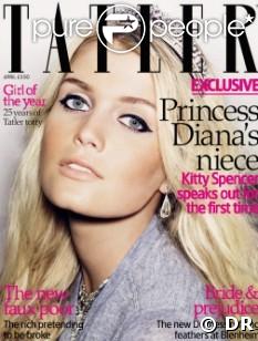 La couverture du magazine britannique Tatler du mois d'avril 2009 avec Kitty Spencer en couverture, la nièce de Lady Diana