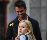Josh Duhamel et Kristen Bell sur le tournage à New York de When in Rome le 17 mars 2009