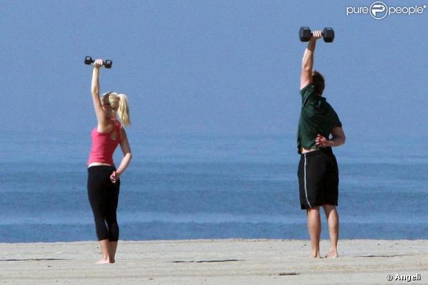 Heidi Montag et Spencer Pratt font une séance de sport à Malibu. Mars 2009