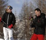 Gaël Leforestier et Céline Balitran en janvier 2008 lors du festival Rire en montagne<br />