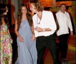 Andrea Casiraghi avec sa fiancée Tatiana Santo Domingo en février 2008 en Colombie au mariage de l'oncle de Tatiana, le rère de son père. 