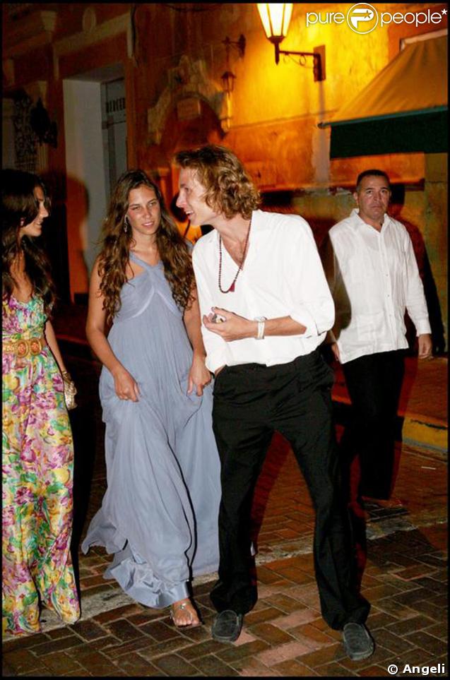 Andrea Casiraghi avec sa fiancée Tatiana Santo Domingo en février 2008 en Colombie au mariage de l'oncle de Tatiana, le rère de son père. 