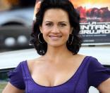 La belle Carla Gugino, lors de la conférence de presse de 