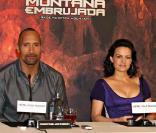 Dwayne Johnson, Carla Gugino et Andy Fickman, lors de la conférence de presse de 