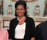 Michelle Obama, son mari Barack Obama et la Reine. 01/04/09