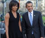 Michelle Obama et son mari, lors de la cérémonie d'ouverture du Sommet de l'Otan