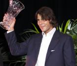 Rafael Nadal à la soirée monégasque du Gala des Master Series du tennis au cours de laquelle il a reçu un prix 
