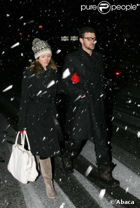 Justin Timberlake et Jessica Biel sous la neige, à Vail, aux Etats-Unis