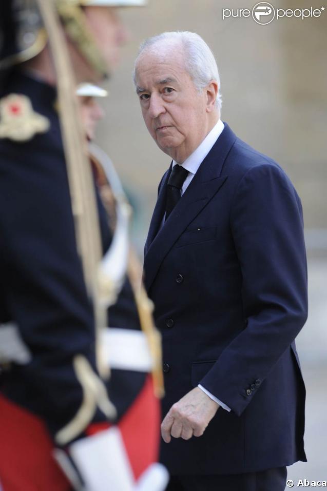 Obsèques de Maurice Druon aux Invalides, le 20 avril 2009. Edouard Balladur. 