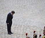 Obsèques de Maurice Druon aux Invalides, le 20 avril 2009. Nicolas Sarkozy. 