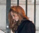 Lily Cole quittant la soirée du mariage du couple Salma Hayek et François-Henri Pinault qui s'est déroulée à l'Opéra de Venise La Fenice le 25 avril 2009 