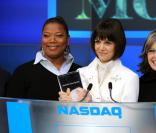 Katie Holmes, Queen Latifah et Diane Keaton à la bourse de New-York pour la promo de Mad Money
