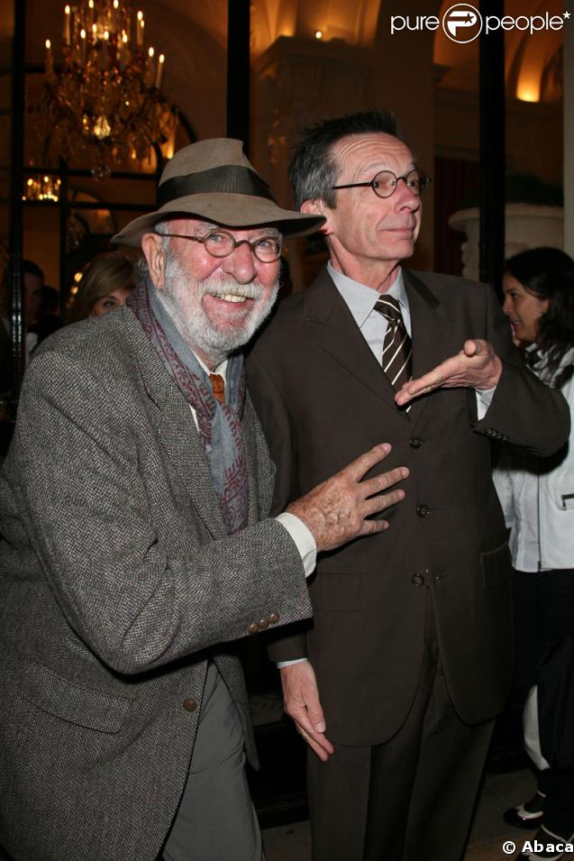 Jean-Pierre Marielle et Patrice Leconte - La 9e édition du Prix Ciné Roman Carte Noire à Paris le 27 avril 2009