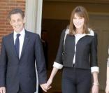 Carla Bruni, Nicolas Sarkozy, José Luis Zapatero et son épouse Sonsoles à Madrid. 28/04/09 