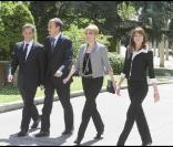 Carla Bruni, Nicolas Sarkozy, José Luis Zapatero et son épouse Sonsoles à Madrid. 28/04/09 