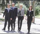 Carla Bruni, Nicolas Sarkozy, José Luis Zapatero et son épouse Sonsoles à Madrid. 28/04/09 