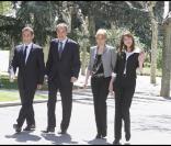 Carla Bruni, Nicolas Sarkozy, José Luis Zapatero et son épouse Sonsoles à Madrid. 28/04/09 