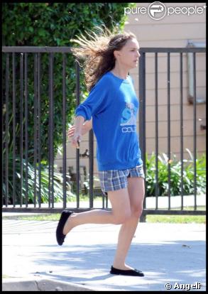 Natalie Portman sur le tournage du film Hesher à Los Angeles le 21 mai 2009