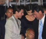 Tom Cruise et Katie Holmes, accompagnés de Connor, quittent le concert du Memorial Day. 24/05/09