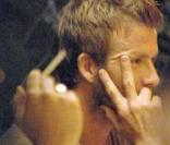 David Beckham en plein dîner hier soir à Milan