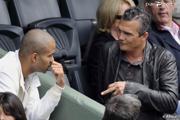Tony Parker et Richard Virenque à Roland-Garros, le 28 mai 2009