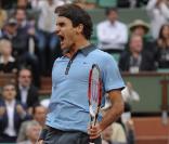 Roger Federer et Juan Martin Del Potro lors des 1/2 finales de Roland-Garros, le 5 juin 2009