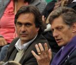Emmenuel Chain et Nicolas de Tavernost à Roland-Garros, le 6 juin 2009 pour la finale femmes opposant les russes Svetlana Kuznetsova et Dinara Safina.