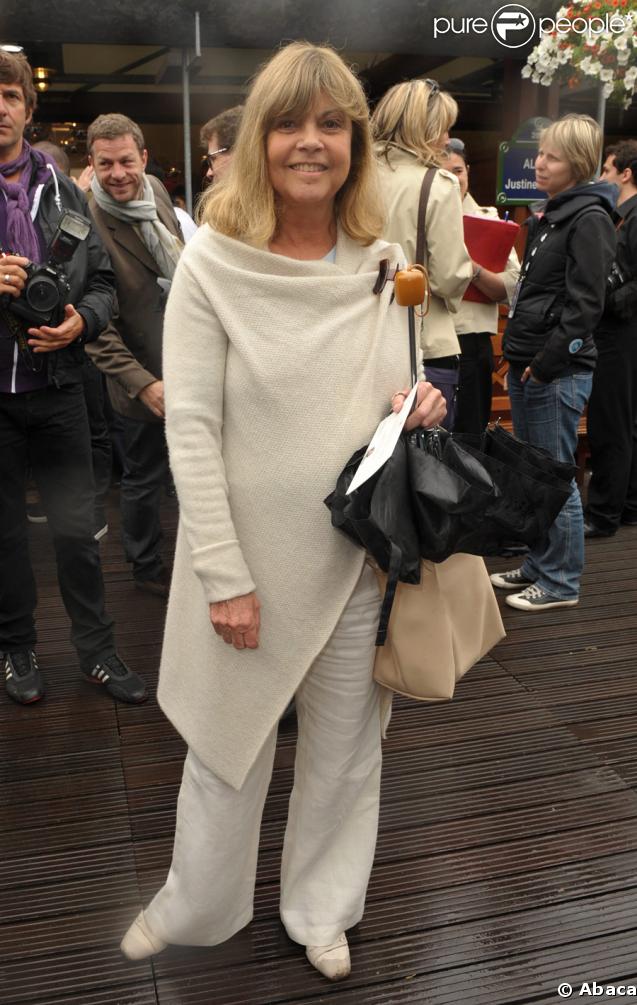 Chantal Goya à Roland-Garros, le 6 juin 2009 pour la finale femmes opposant les russes Svetlana Kuznetsova et Dinara Safina.