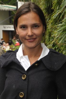 Virginie Ledoyen à Roland-Garros, le 6 juin 2009 pour la finale femmes opposant les russes Svetlana Kuznetsova et Dinara Safina.