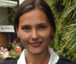 Virginie Ledoyen à Roland-Garros, le 6 juin 2009 pour la finale femmes opposant les russes Svetlana Kuznetsova et Dinara Safina.