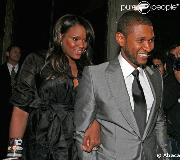 Usher et Tameka Foster en avril 2008