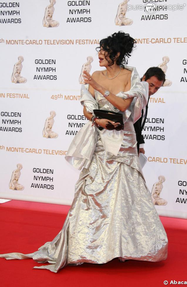 Yamina Benguigui et Bernard Montiel lors de la cérémonie de clôture du festival de Monte-Carlo, le 11 juin 2009