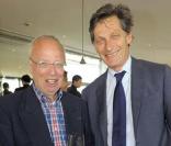Thierry Roland et Nicolas de Tavernost au baptême du Cru Pomerol 