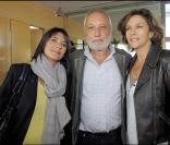 Estelle Denis, François Berleand et Corinne Touzet au baptême du Cru Pomerol 