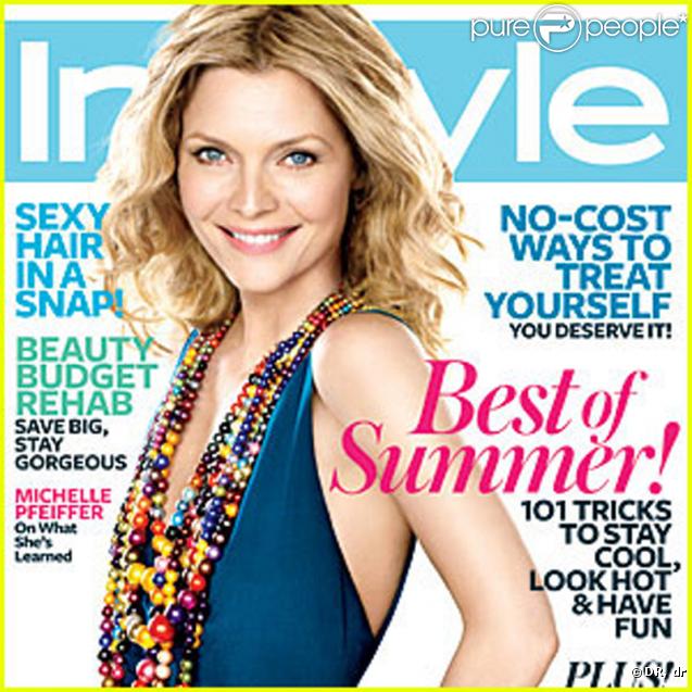 Michelle Pfeiffer en couverture du magazine In Style au mois de juillet