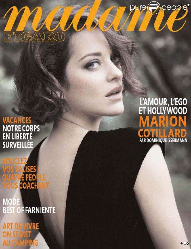 Marion Cotillard en couverture de Madame Figaro