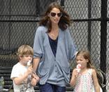 Christy Turlington, sa fille Grace et un ami à elle à New York le 8 juin 2009