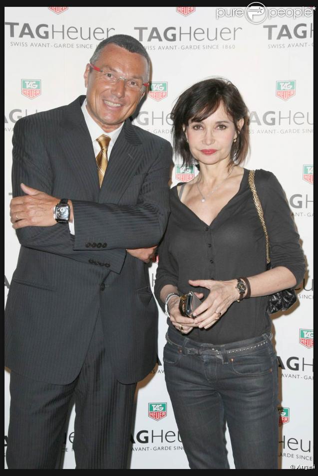 Jean-Christophe Babin et Evelyne Bouix, à l'occasion de la présentation de la nouvelle collection de montres Monaco LS par Teug Heuer, à 