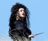 Helena Bonham Carter lors du tournage de Harry Potter 