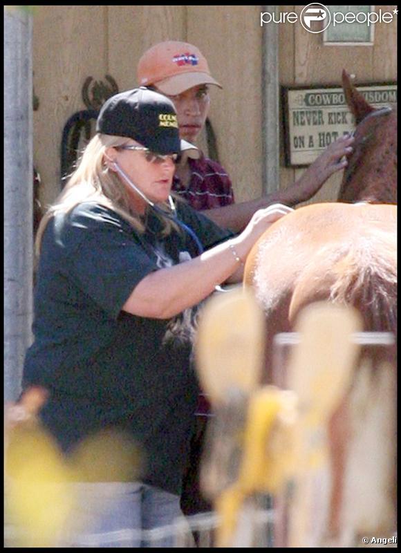 Debbie Rowe dans son ranch en Californie à Palmdale le 2 juillet 2009