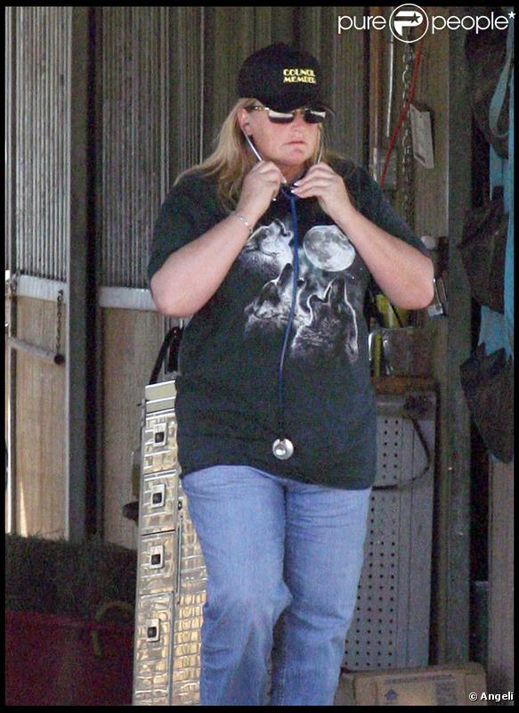 Debbie Rowe dans son ranch en Californie à Palmdale le 2 juillet 2009
