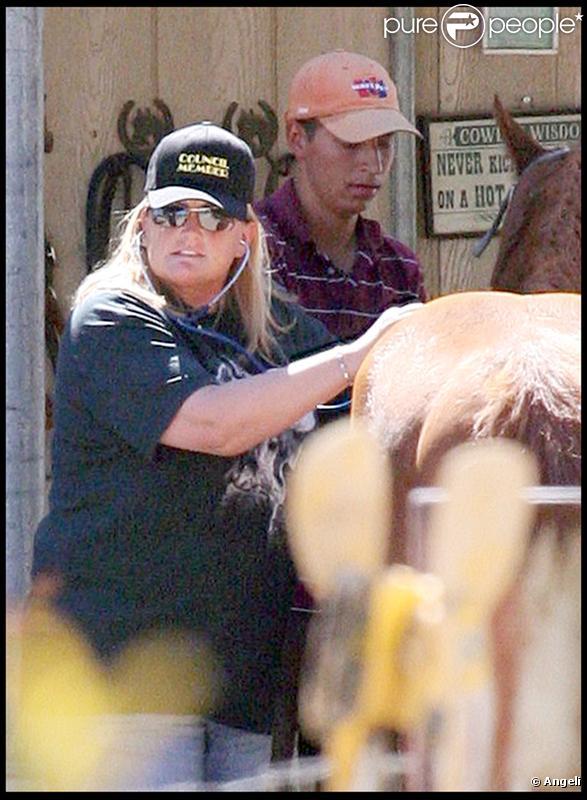 Debbie Rowe dans son ranch en Californie à Palmdale le 2 juillet 2009