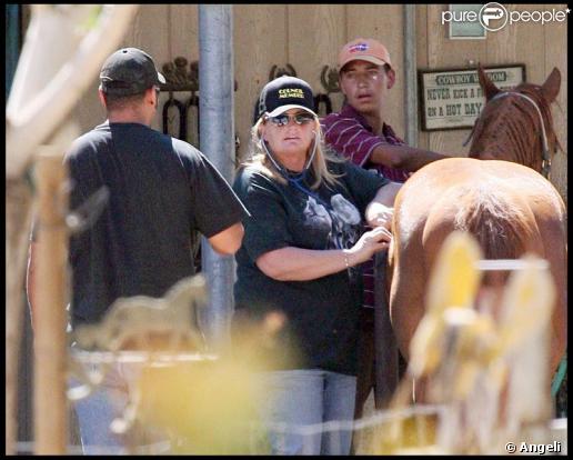 Debbie Rowe dans son ranch en Californie à Palmdale le 2 juillet 2009