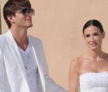 Demi Moore et son époux Ashton Kutcher hier soir à Los Angeles au White Ball