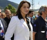 Carla Bruni visite L'Aquila et va à la rencontre des rescapés victimes du séisme, en avril dernier. 10/07/09