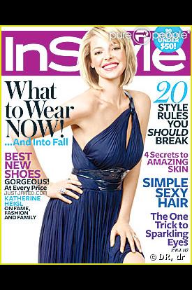 Katherine Heigl en couverture de In style pour le mois d'août 2009