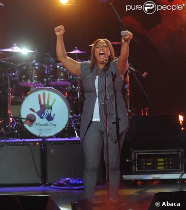 Queen Latifah lors du concert en l'honneur du 91e anniversaire de Nelson Mandela le 18 juillet 2009 à New York