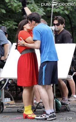 America Ferrera et Daniel Eric Gold tournent une scène de Ugly Betty à Central Park