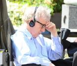 Woody allen sur le tournage à Londres de son nouveau film le 13 août 2009