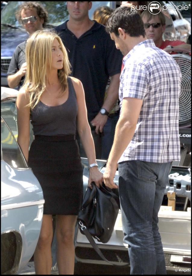 Jennifer Aniston et Gerard Butler sur le tournage de The Bounty à New York le 24 août 2009